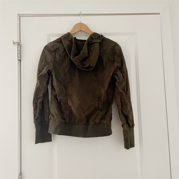 Bridge & Burn Utility Rain Bomber Hooded Jacket Olive - Picture 5 of 9